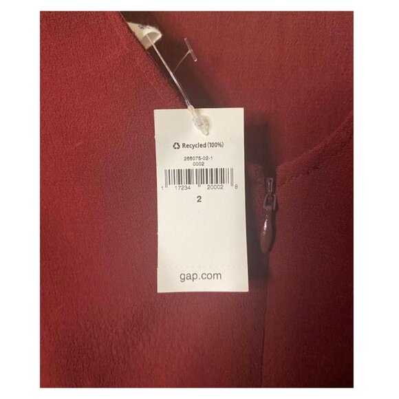 NWT - Gap Dress - Casual 3/4 Sleeve Maroon - Size 2 - Picture 3 of 5